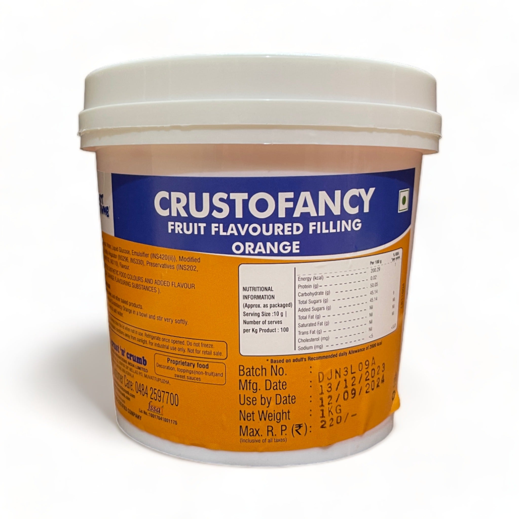 Crustofancy Orange Fruit Filling Crust & Crumb 1kg– Easy Bakes